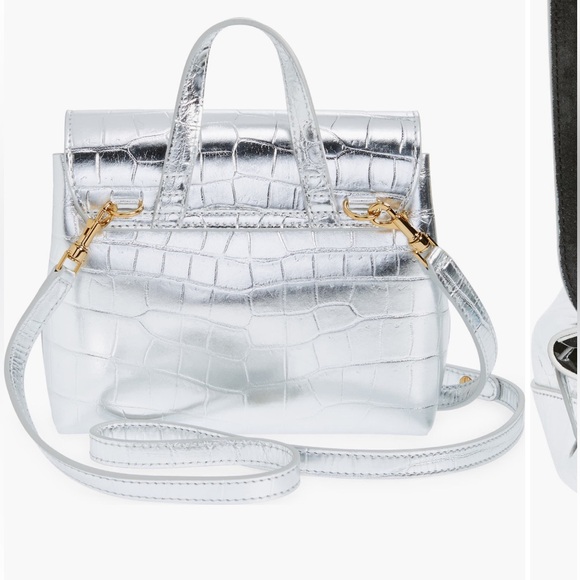 NWT! Mansur Gavriel Mini Soft Lady Croc Embossed Leather Bag. - Picture 4 of 12